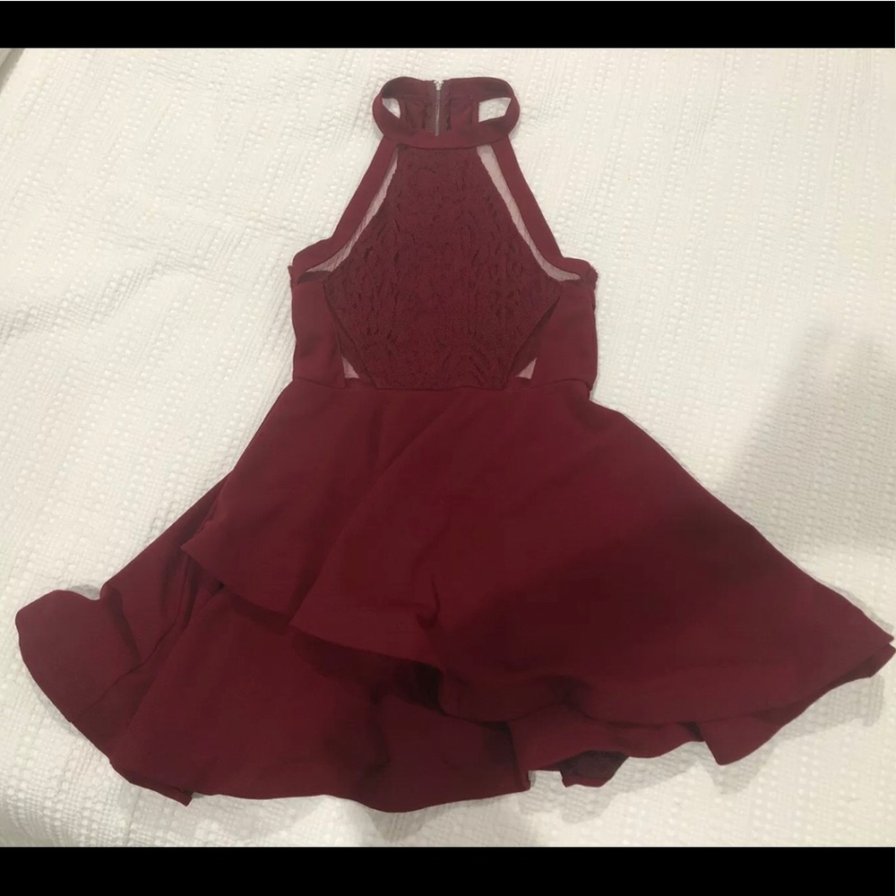 Burgundy short party dress